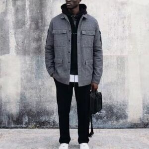 STAMPD Wool Felt Shirt Jacket Size Large